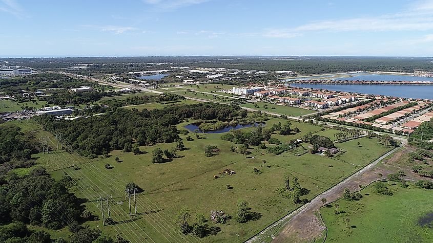 Aerial view of Venice in Florida.