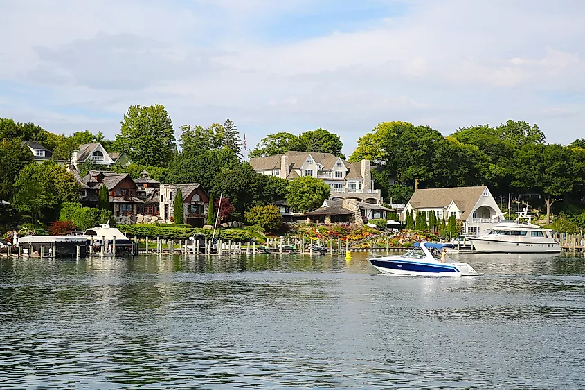 The beautiful waterfront in Charlevoix, Michigan