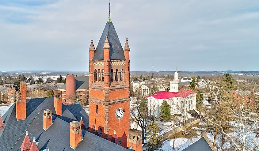 Overlooking downtown Gettysburg, Pennsylvania.