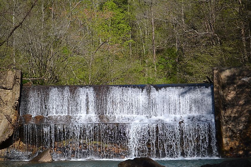 Rainbow Falls On Signal Mountain, Tennessee In Spring.