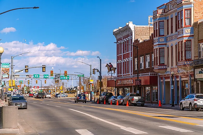 Historic downtown district of Cheyenne, Wyoming.