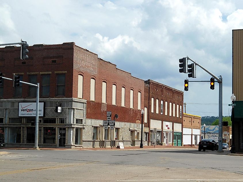 Downtown Paris, Arkansas on Highway 309.