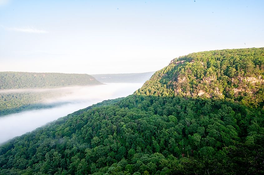 Sunrise and clouds near Signal Point, Signal Mountain, Tennessee.