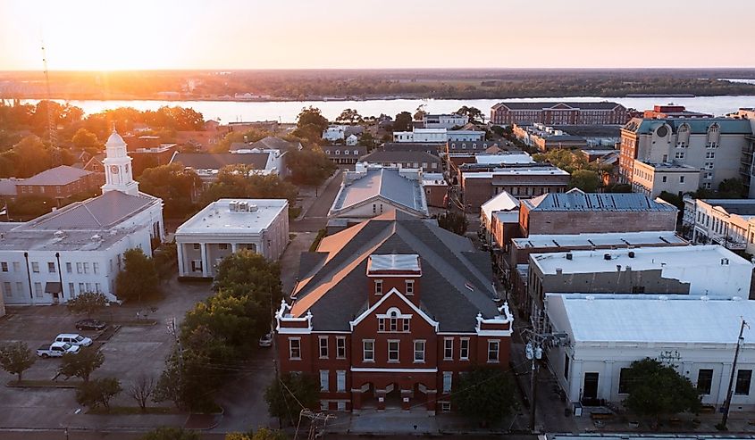 Beautiful sunset of Natchez, Mississippi.