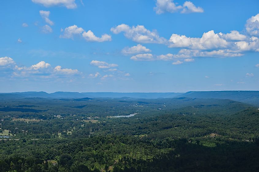 Aerial View of Fort Payne, Alabama, Countryside.