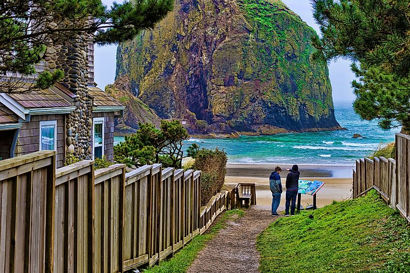 Way to the beach at Cannon Beach, Oregon.