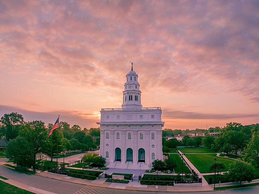 Nauvoo Illinois Temple at Sunrise.