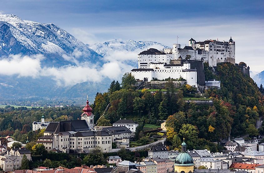 Salzburg skyline with Festung Hohensalzburg and Salzach river in summer, Austria. Image used under license from Shutterstock.com.