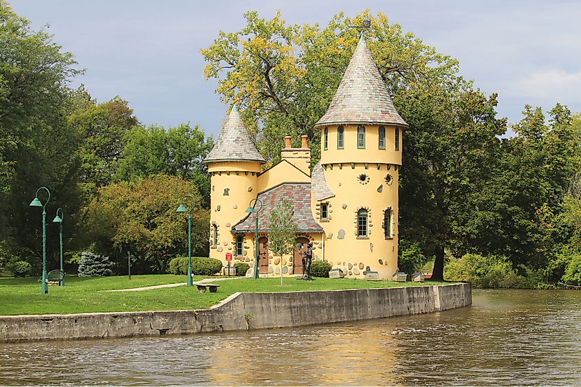 James Curwood built this replica of a Norman chateau in Owosso, Michigan.