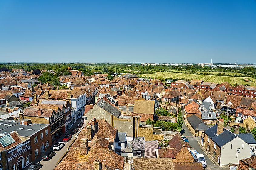 View of the town of Sandwich in England.