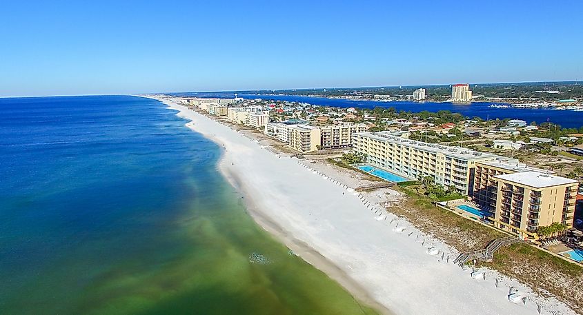 Aerial view of Fort Walton Beach, Florida.