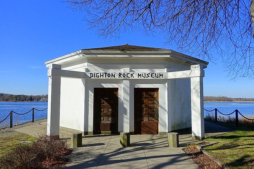 Dighton Rock Museum in Dighton Rock State Park, Berkley, Massachusetts, showcasing the mysterious petroglyph-covered boulder