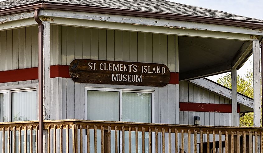 A sign for the St. Clements Island Museum.