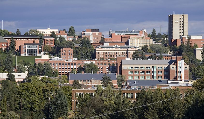 The campus of Washington State University in Pullman, Washington.