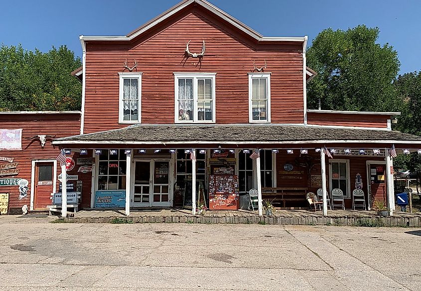 Exterior of Aladdin General Store in Aladdin, Wyoming.