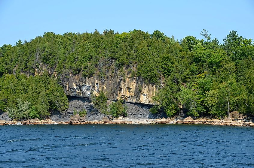 Rock Point as seen from a scenic cruise on Lake Champlain