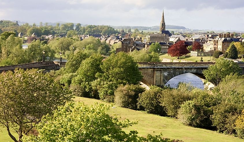 Overlooking the market town of Kelso in Roxburghshire