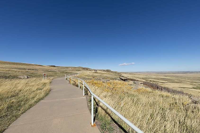 The pathway at the top of Head-Smashed-In Buffalo Jump.