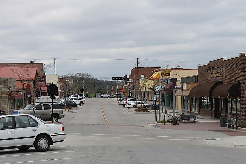 A street view of downtown Branson, Missouri.