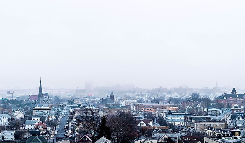 Aerial view of North End neighborhood of Bridgeport.