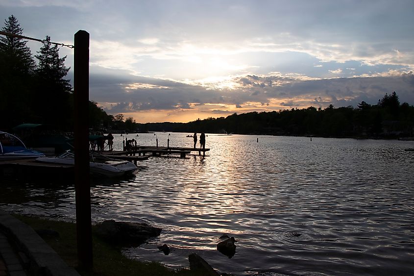 Sunset in Lake Harmony, Pennsylvania.