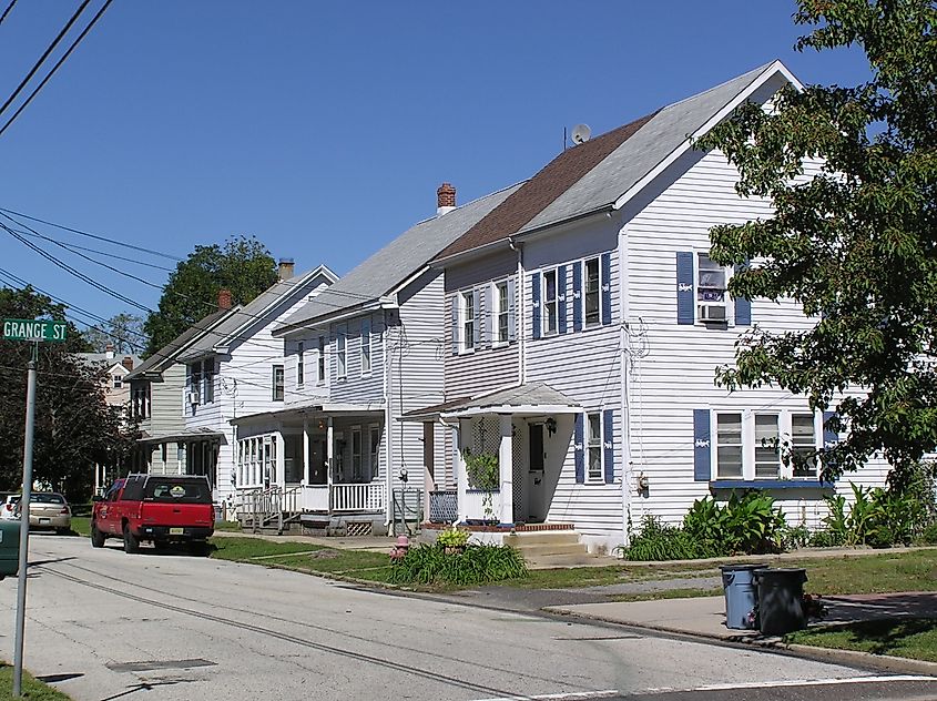 Historic houses on Plum Street in Vincentown.