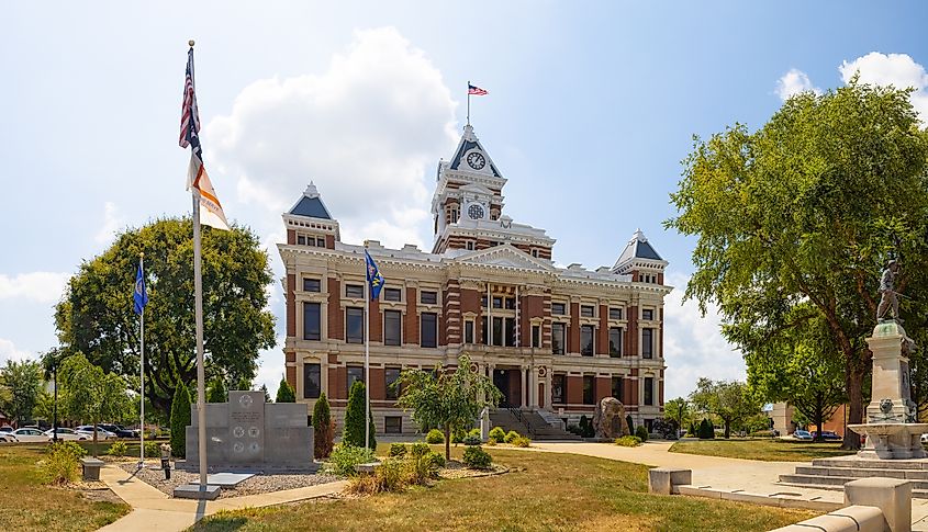 The Johnson County Courthouse in Franklin, Indiana.