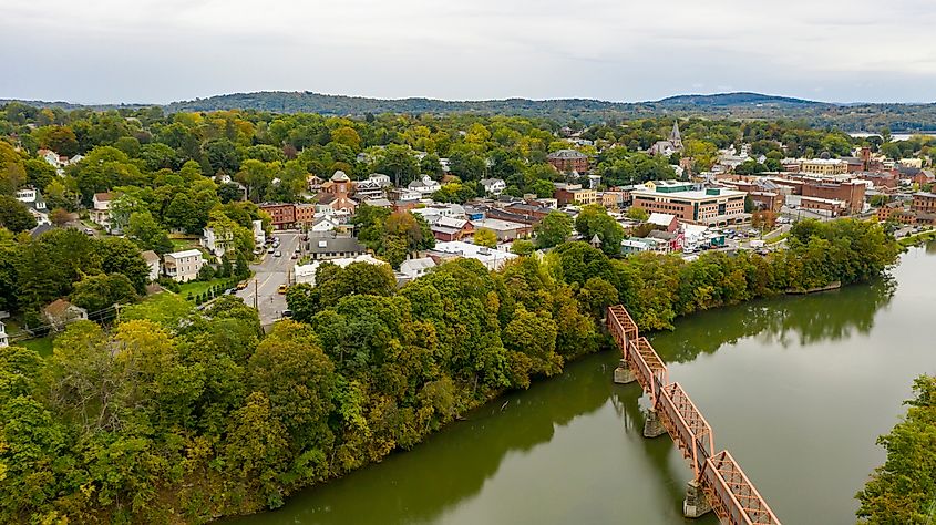 Quaint town of Catskill located on the Hudson River in upstate New York.