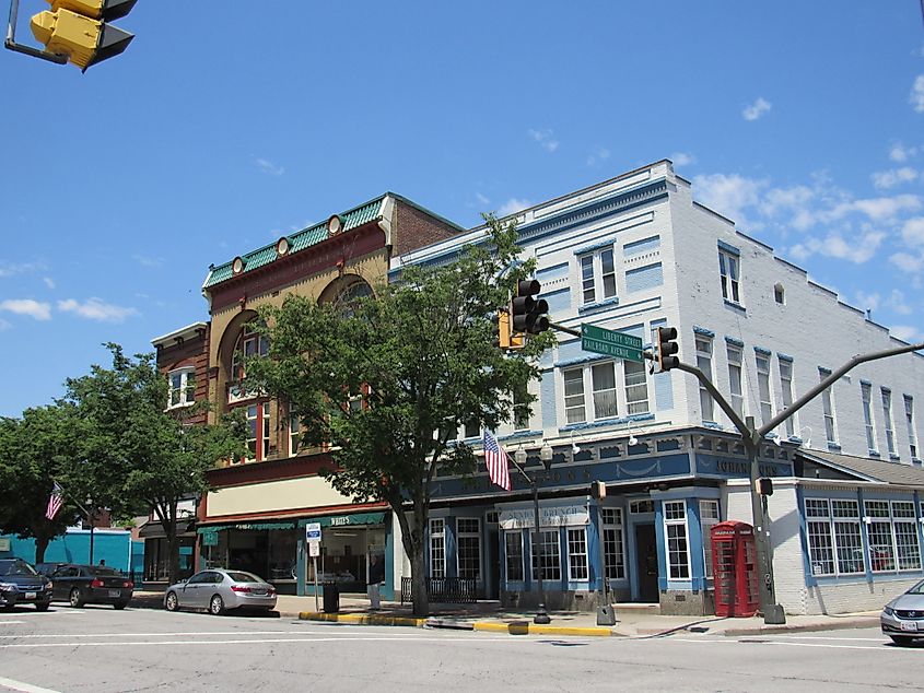 Downtown area in Westminster, Maryland. 