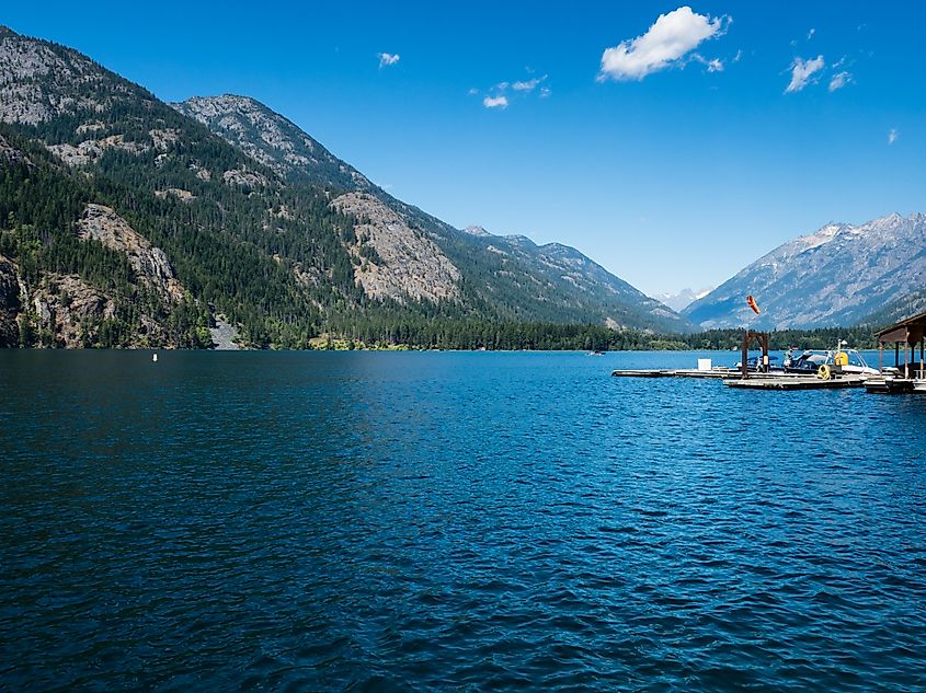 Boat landing at Stehekin, a secluded community at the north end of Lake Chelan - Washington state, USA.