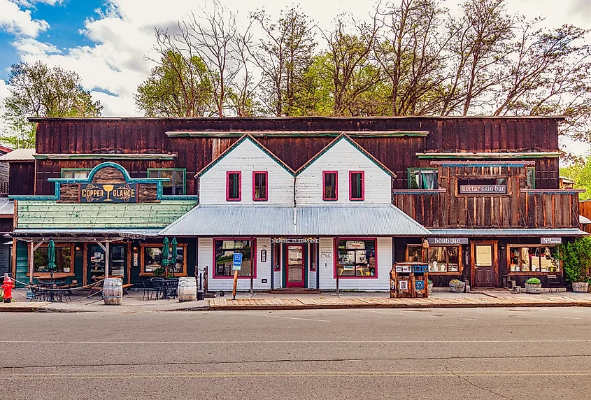 Downtown historical buildings in Winthrop, Washington.