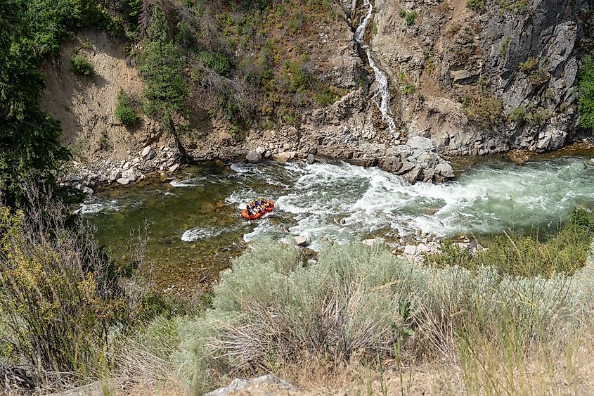 White water rafters in Garden Valley Idaho. Editorial credit: melissamn / Shutterstock.com