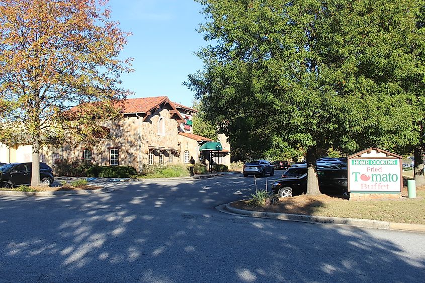 Shopping area in the town of Newnan, Georgia.