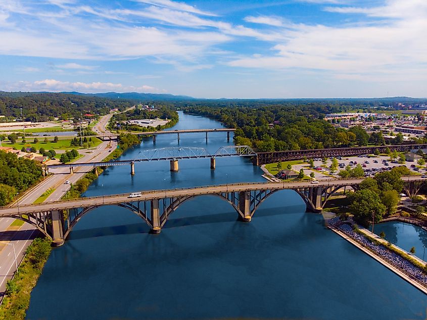 The Coosa River in Gadsden, Alabama.