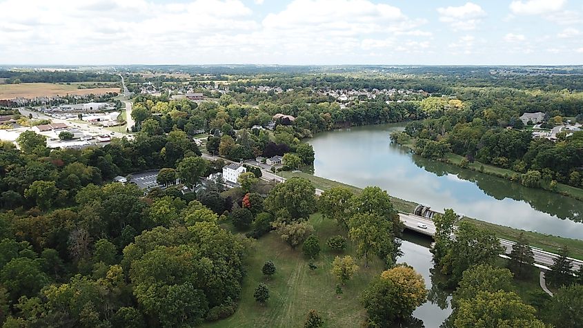 Aerial view of Saline, Michigan.