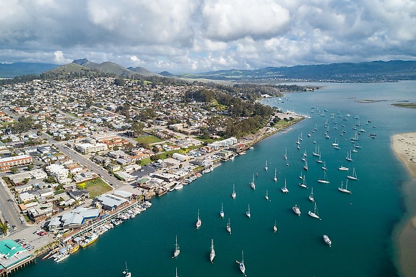 Aerial view of Morro Bay, California.