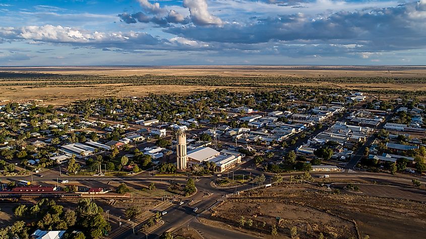 Aerial view of Longreach, Queensland.