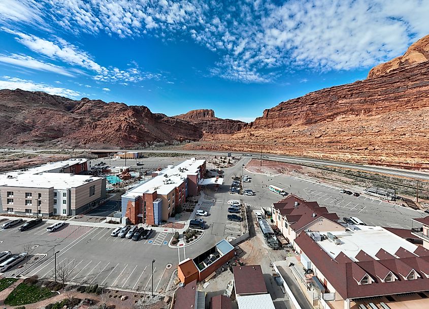 Aerial view of Moab, Utah