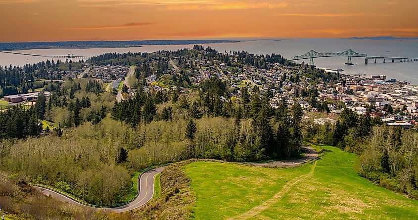 The gorgeous coastal town of Astoria in Oregon.