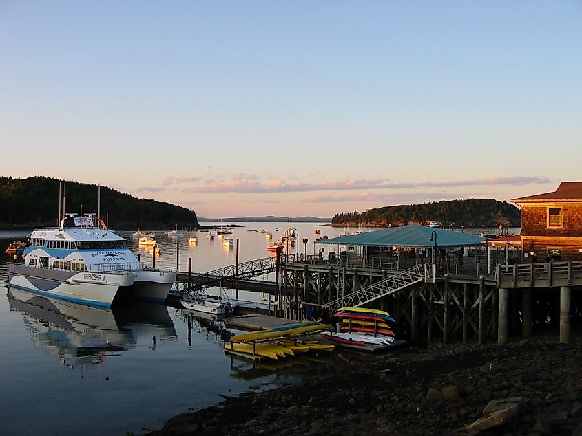 The boat dock at Bar Harbor, Maine