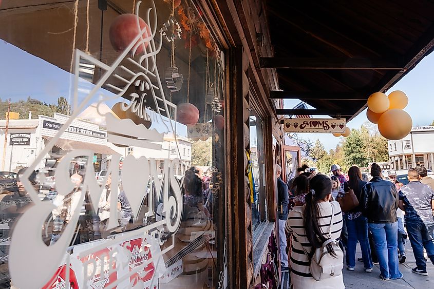 Outside Mom's Pie House in Julian, California