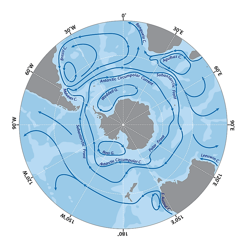 Atlantic Circumpolar Current In Southern Ocean 