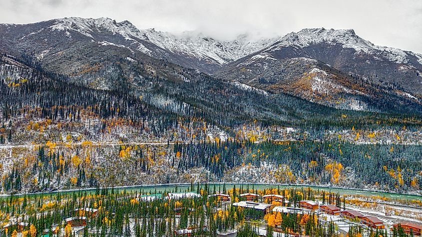 Aerial view of Healy, Alaska.