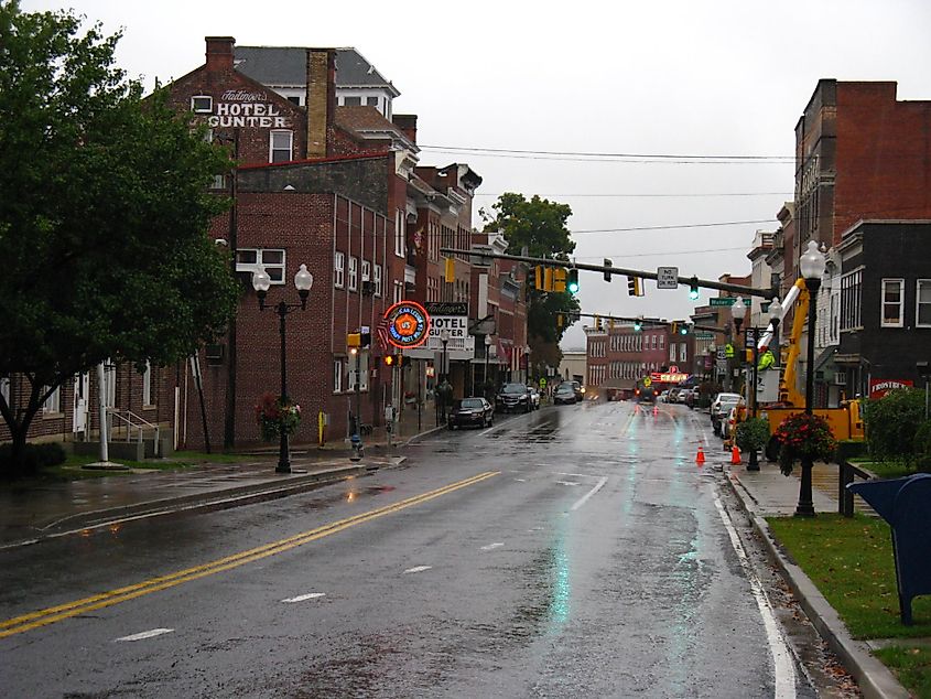 The historic town of Frostburg, Maryland.