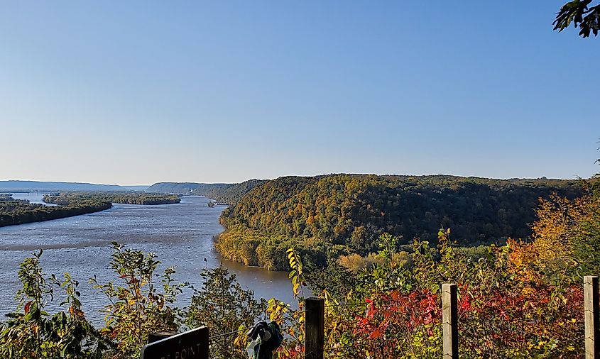 Stunning view of fall colors in Mcgregor, Iowa