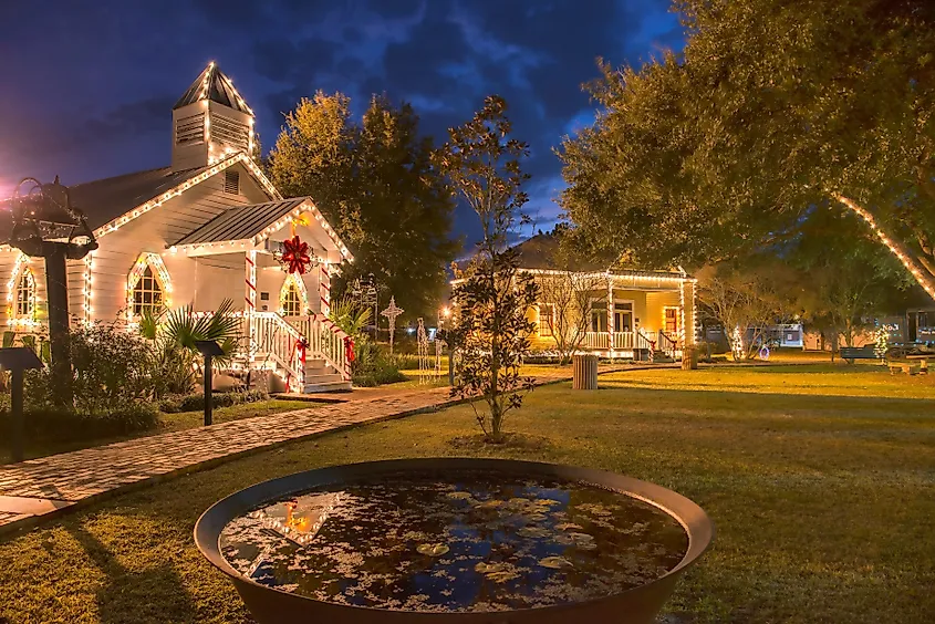 Christmas decorations in Opelousas, Louisiana.