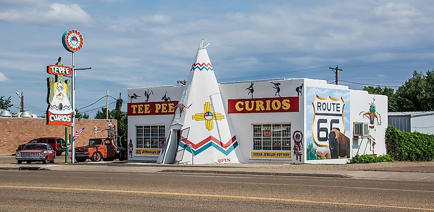 Tee Pee Curios gift shop in Tucumcari, New Mexico. Editorial credit: William Cushman / Shutterstock.com