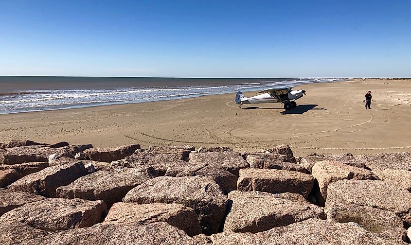 Flying near Matagorda Island, Texas.