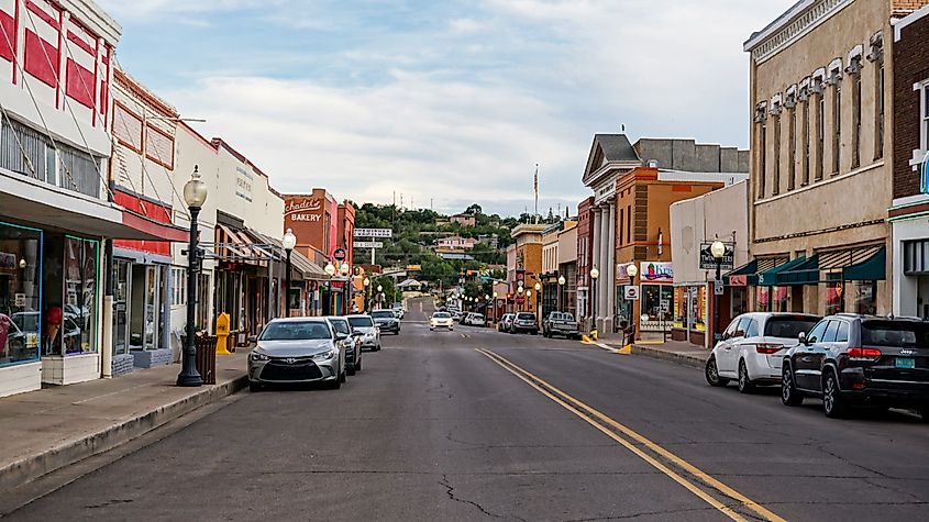 Bullard Street in downtown Silver City, looking south. Editorial credit: Underawesternsky / Shutterstock.com