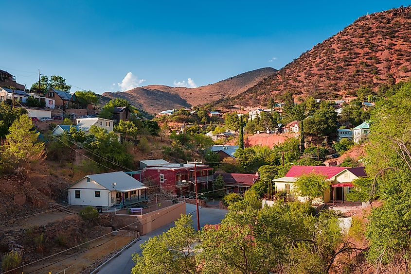 Bisbee, Arizona, USA is an old mining town that is now a popular arts colony. 